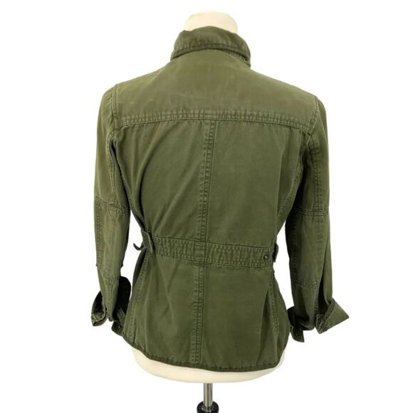 Kut From The Kloth 100% Cotton Green Military Full Zip Jacket Size Small - Picture 3 of 6
